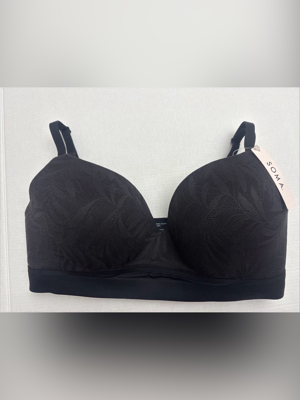 Soma Enbliss Lace Wireless Bra Black Size 36C NEW